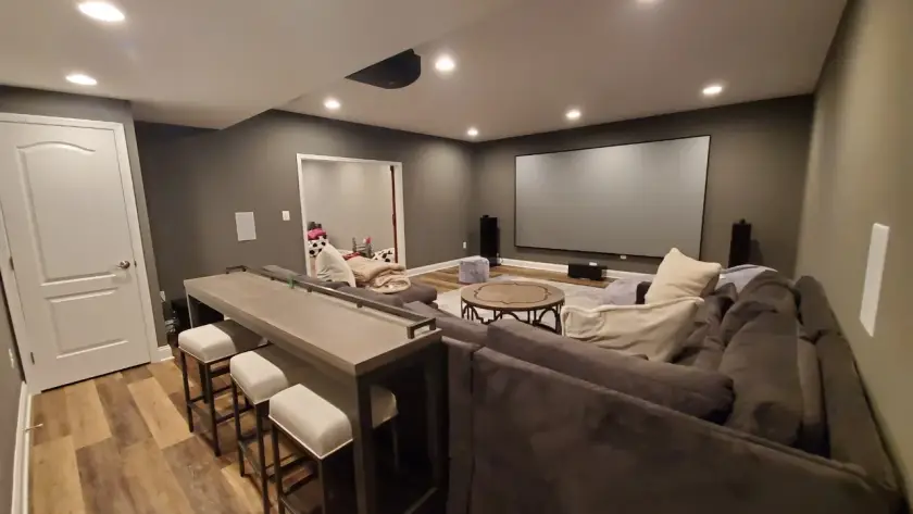 A beautifully transformed basement