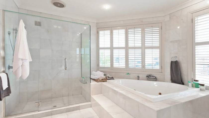 A room with Bathroom and Shower