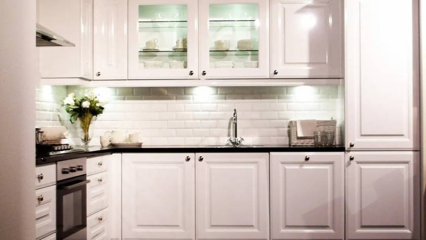 An all white color kitchen remodel